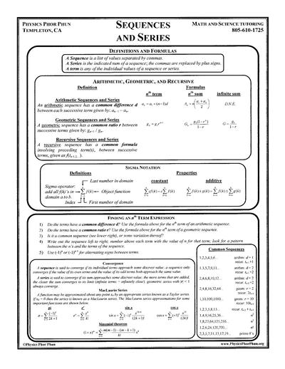 Sequences and Series