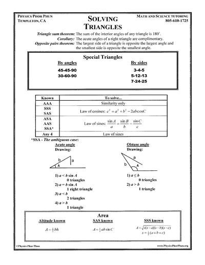 Solving Triangles